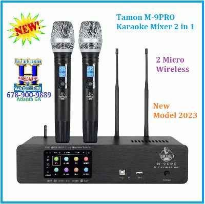 + A-New 2023 Tamon M-9PRO Karaoke Mixer 2in1 (2 Micro Wireless)